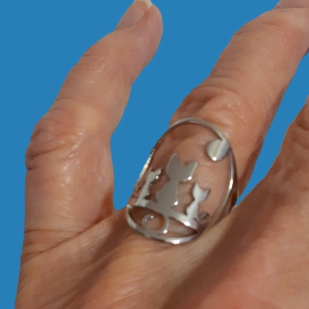 Sweet KITTY RING. Sz 7+ adjustable - Picture 2 of 5
